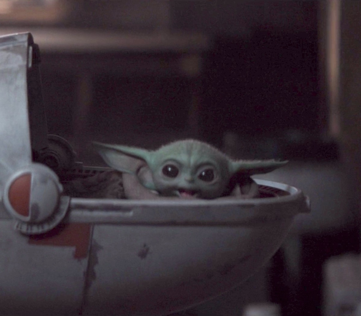 Template meme Excited Baby Yoda
