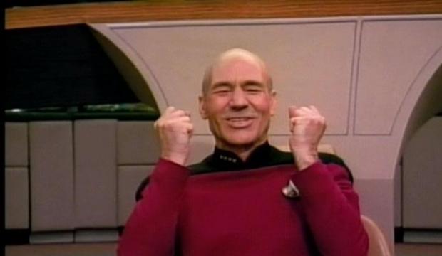 Plantilla de meme Excited Picard