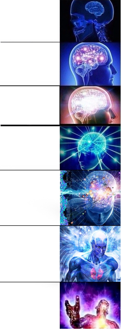 Expanding brain extended 2 meme template