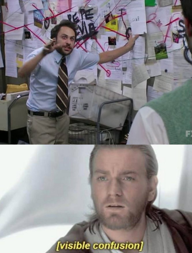 Plantilla de meme Explain conspiracy visible confusion