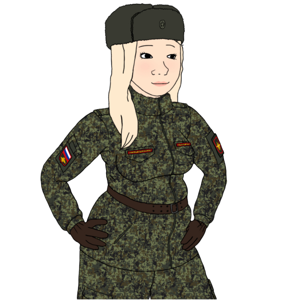Template meme Female Russian Soldier