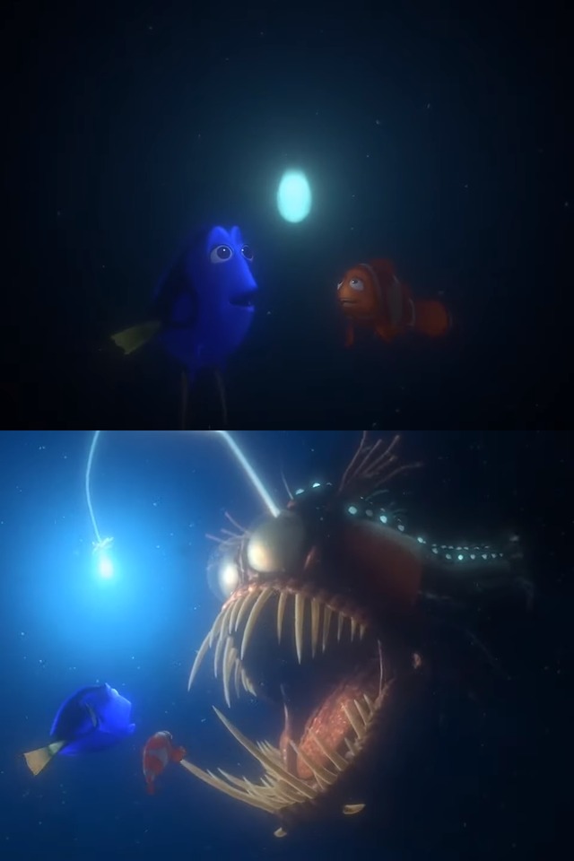 Plantilla de meme finding nemo angler fish