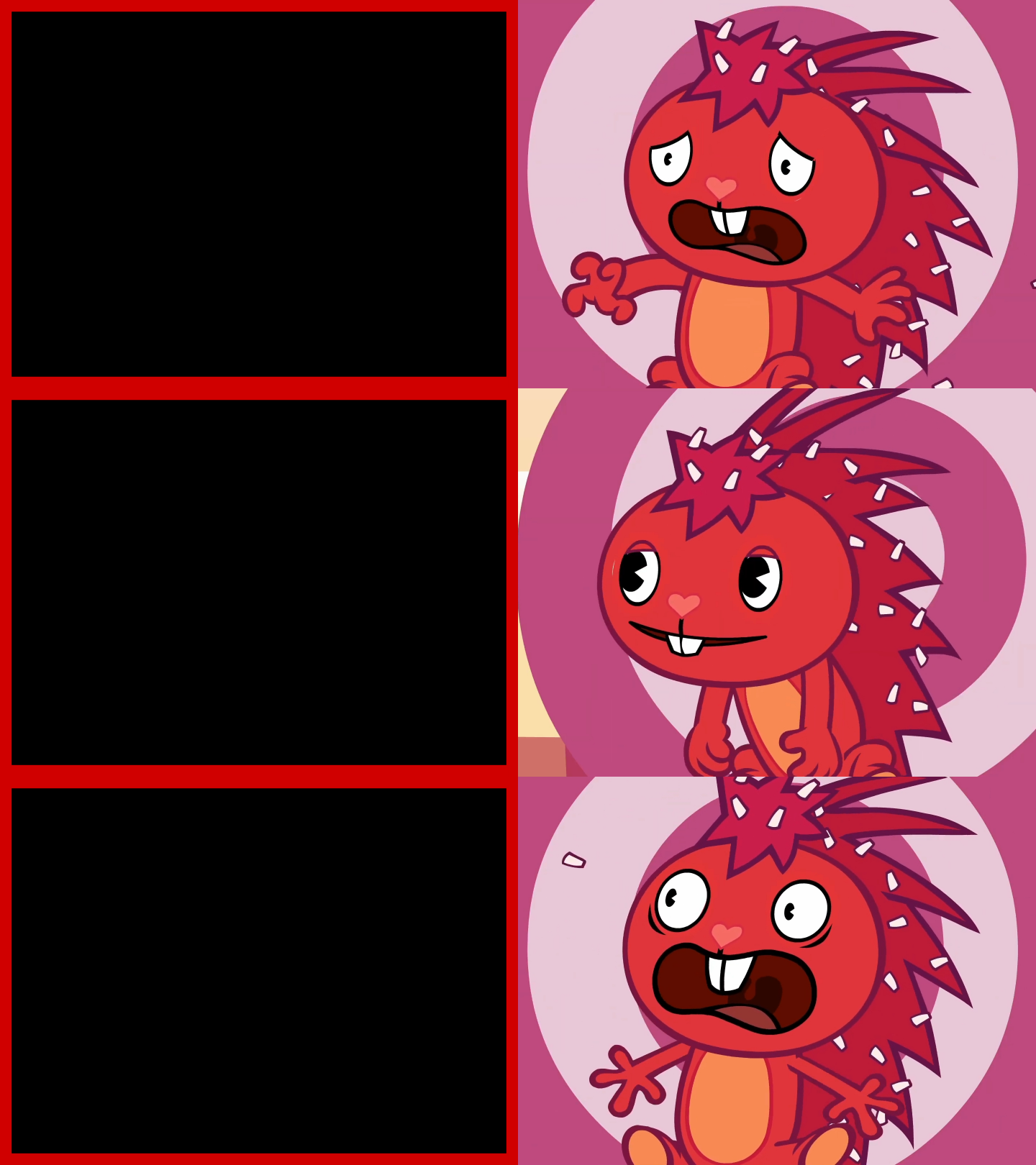 Template meme Flaky Panik Kalm Panik (HTF)