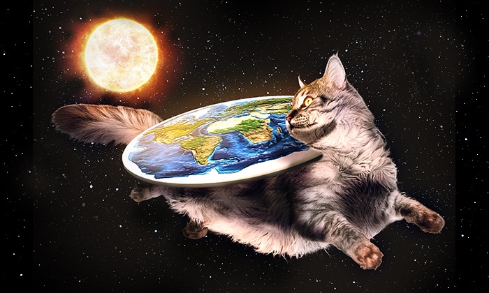 Template meme Flat Earth Cat