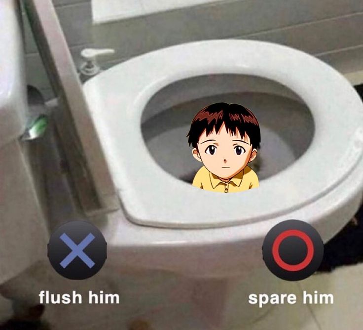 Template meme Flush or spare the shinji?