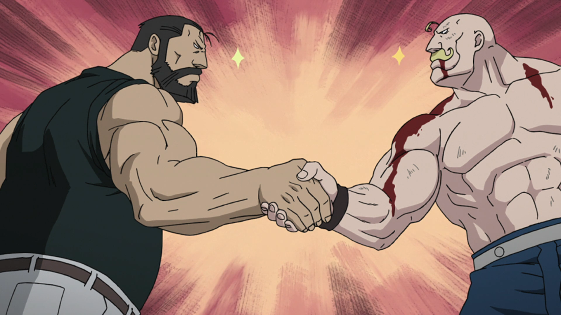 Plantilla de meme FMAB Strong Men Handshake
