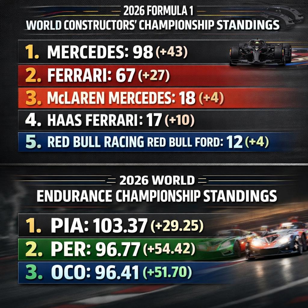 Template meme Formula One 2026 WCC Standings