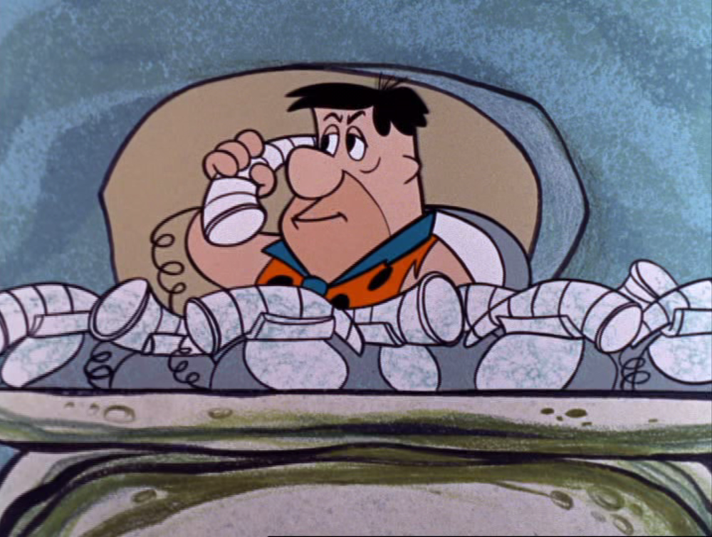 Plantilla de meme Fred Flintstone on the phone