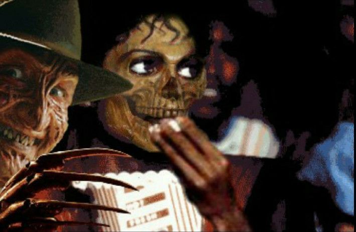 Plantilla de meme Freddy Krueger & Micheal Jackson /popcorn