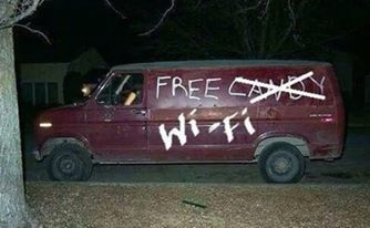 Plantilla de meme Free Wifi Van