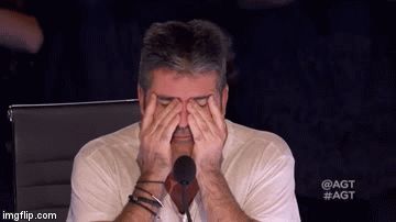 Plantilla de meme Frustrated Simon Cowell