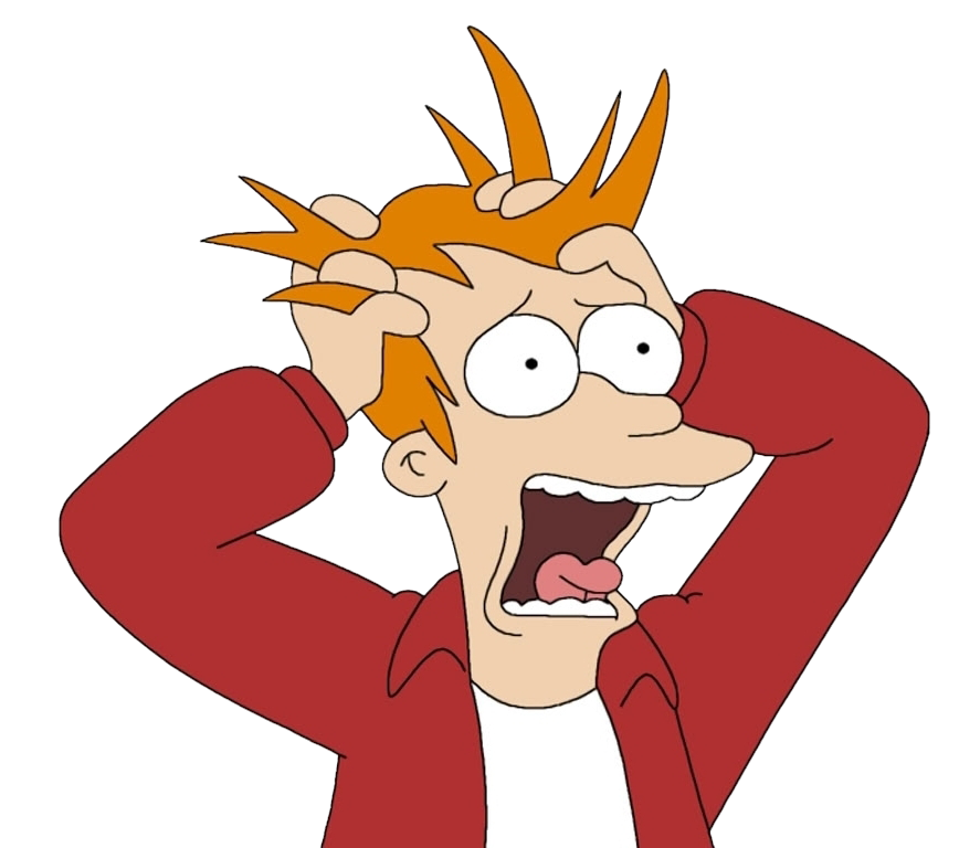 Plantilla de meme FRY PANIC