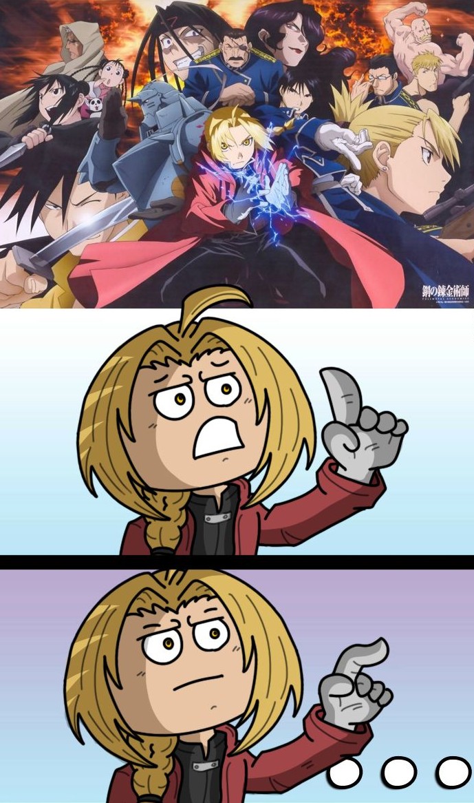Plantilla de meme Fullmetal Alchemist Explain Anime Plot Badly