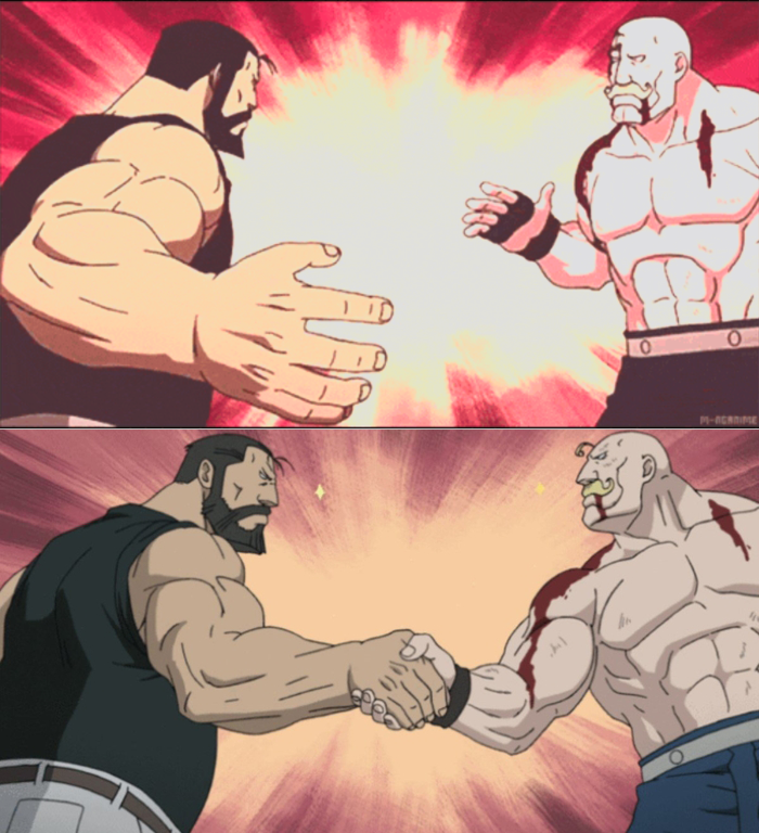 Template meme Fullmetal alchemist handshake