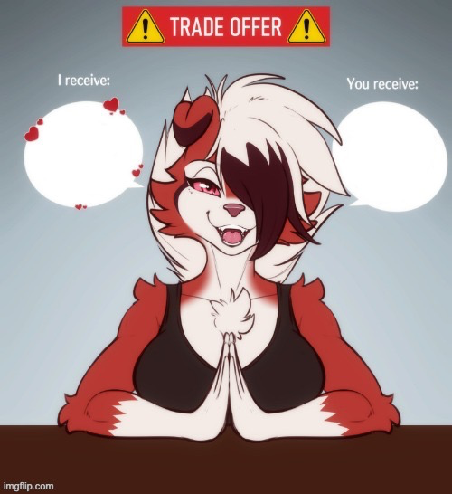 Plantilla de meme furry trade offer