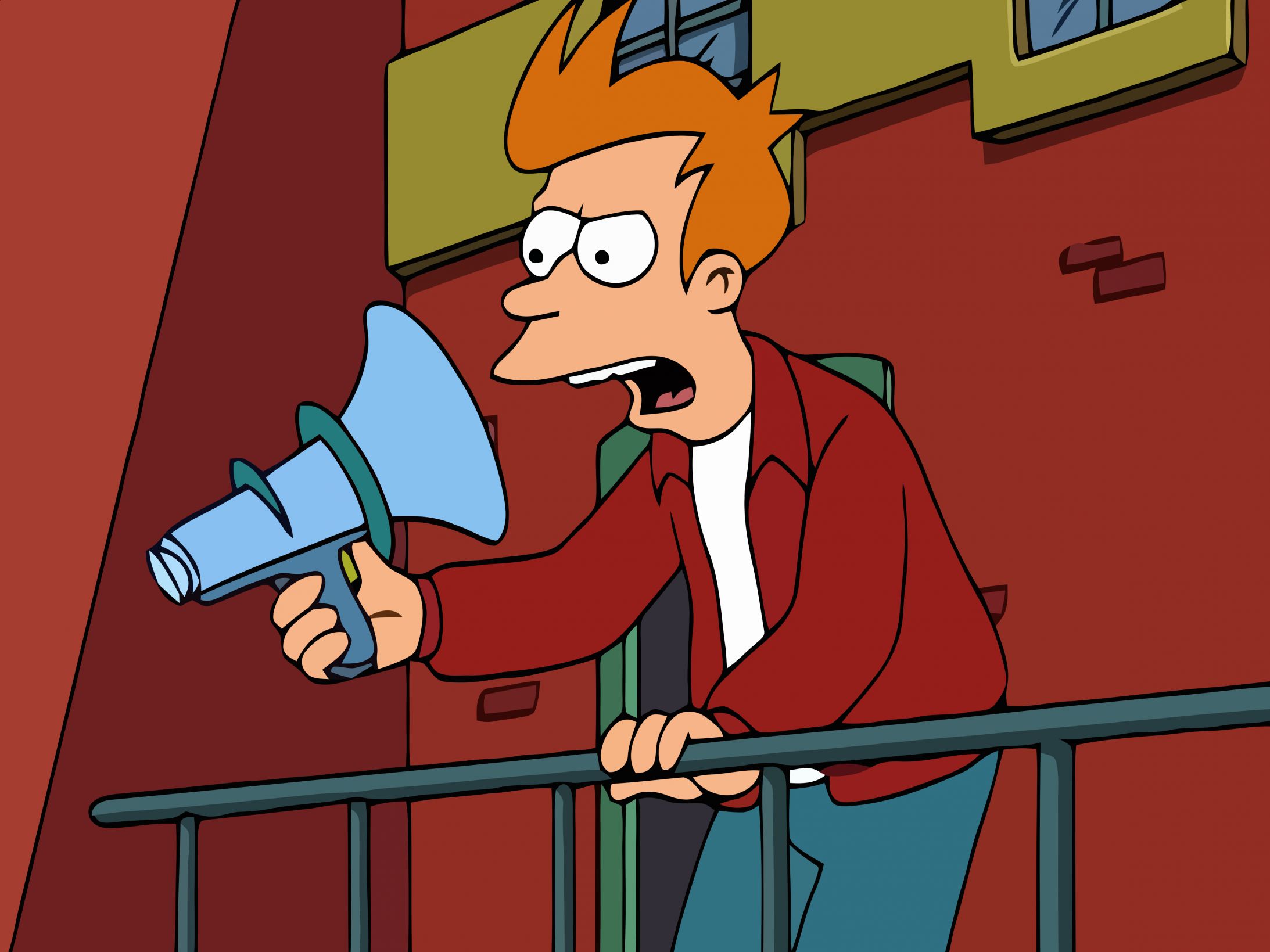Template meme Futurama Fry Megaphone