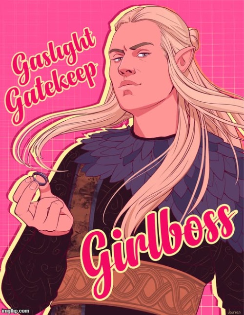 Template meme Gaslight Gatekeep Girlboss