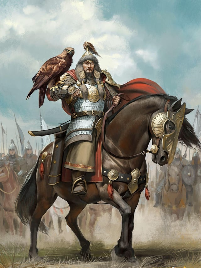 Plantilla de meme Genghis Khan Horseback