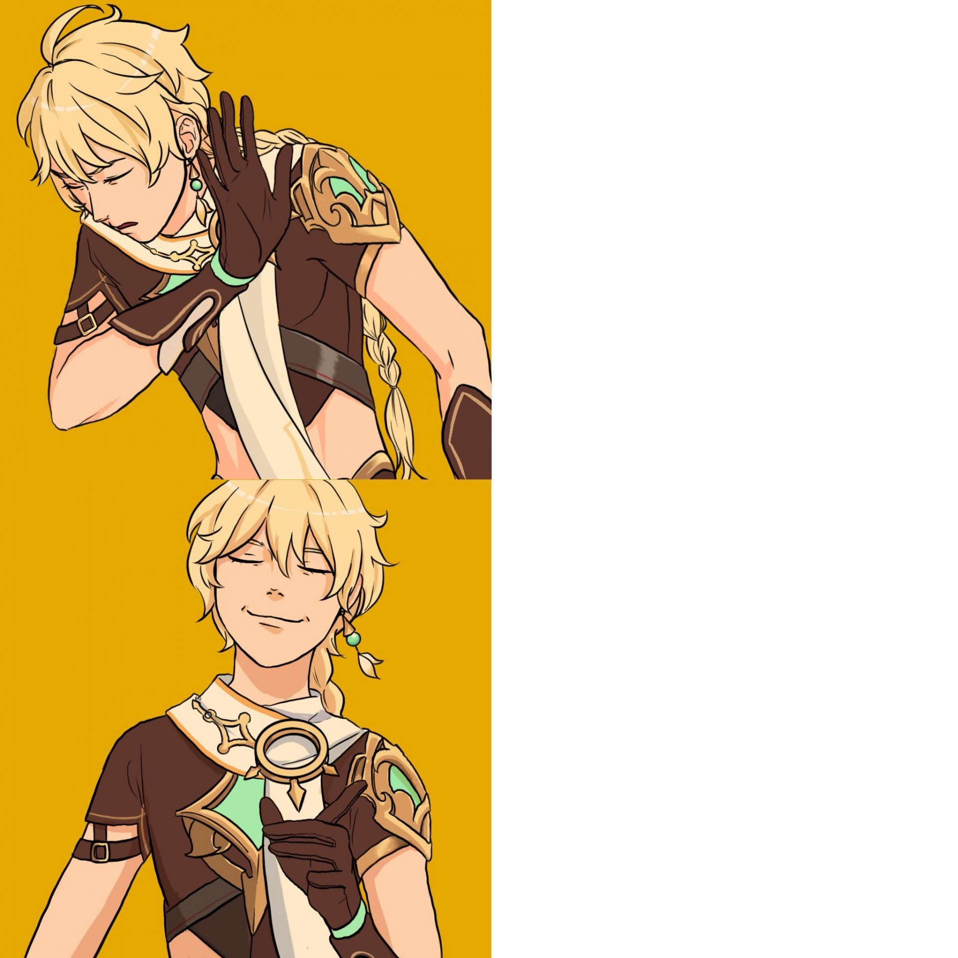 Template meme genshin impact but drake