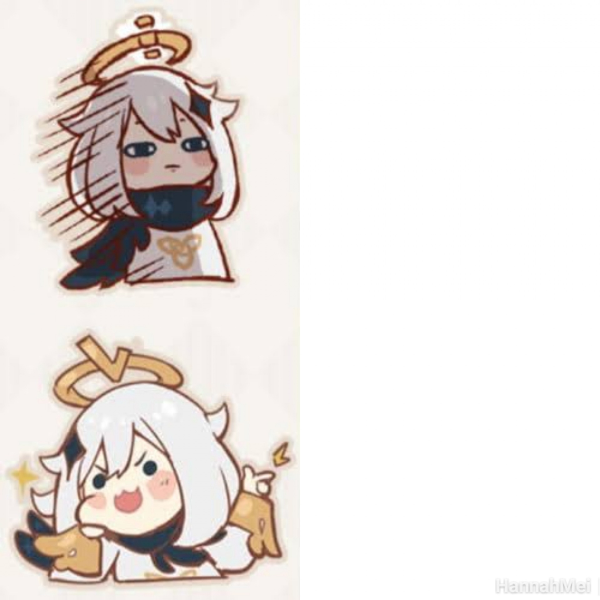 Template meme Genshin Impact Paimon as Drake