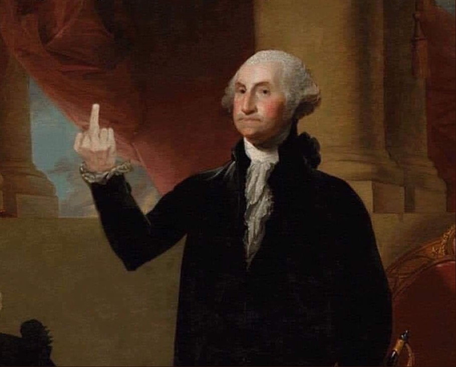Template meme Georage Washington Middle finger