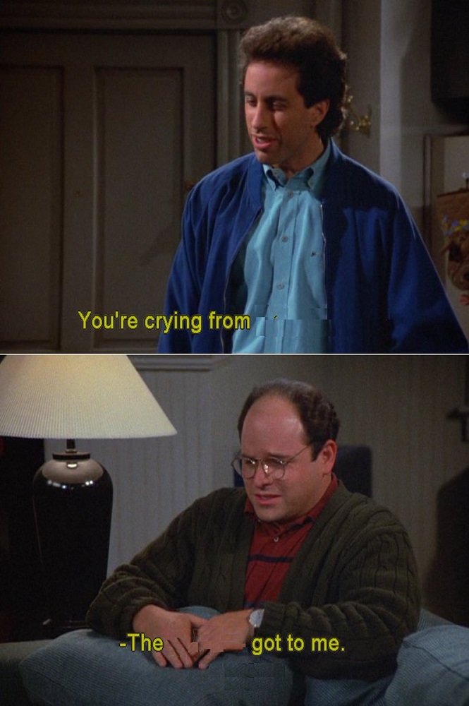 Template meme GEORGE COSTANZA CRYING, ROOM FOR TEXT