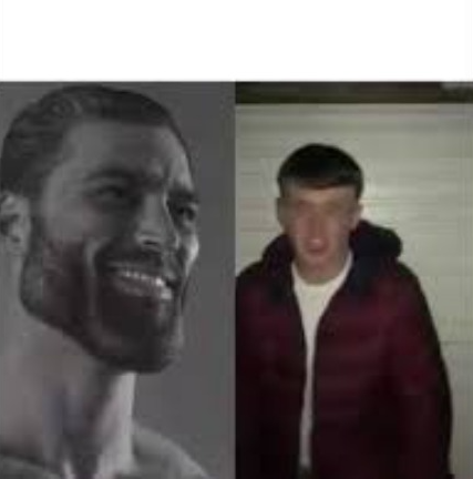 Giga Chad vs Virgin meme template