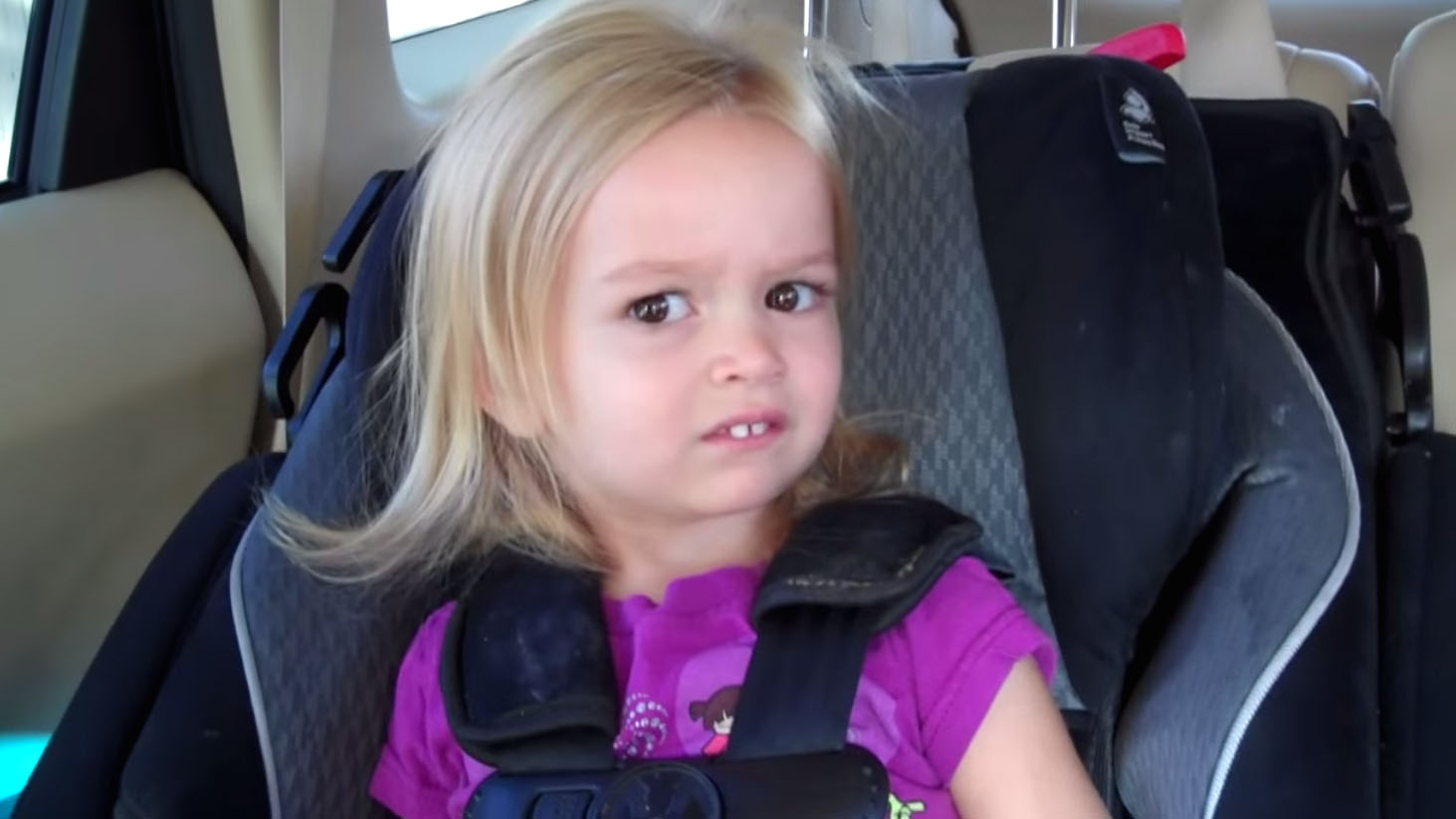 Template meme girl in car seat