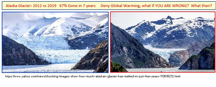 Plantilla de meme Global Warming Alaska Glacier in 7 Years