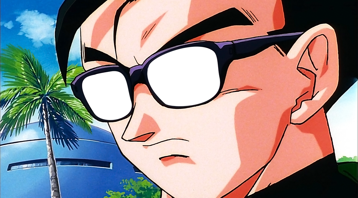 Gohan anteojos sol meme template