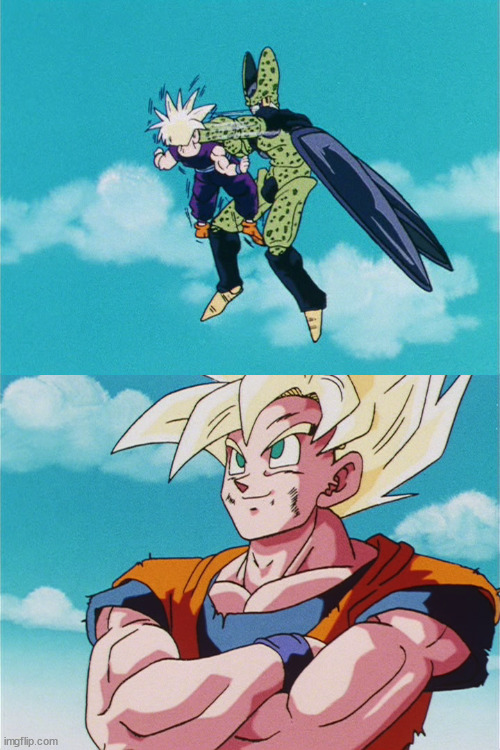 Template meme gohan vs cell fight