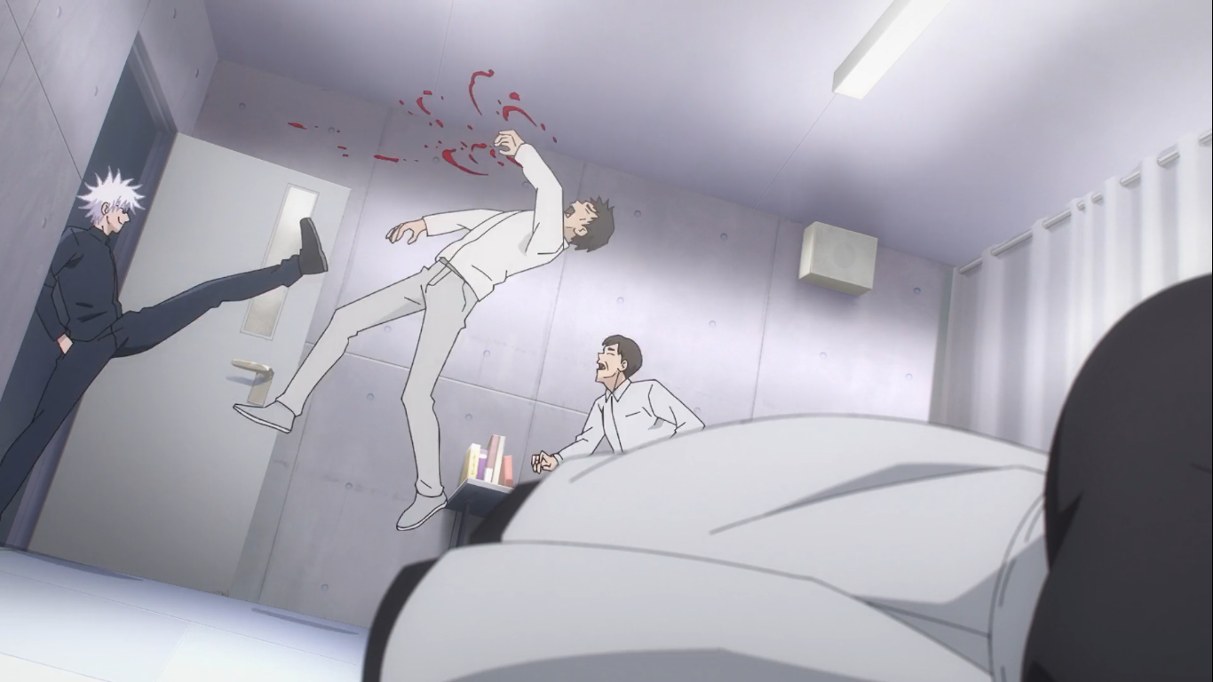 Plantilla de meme Gojo Satoru kicks guy in the face