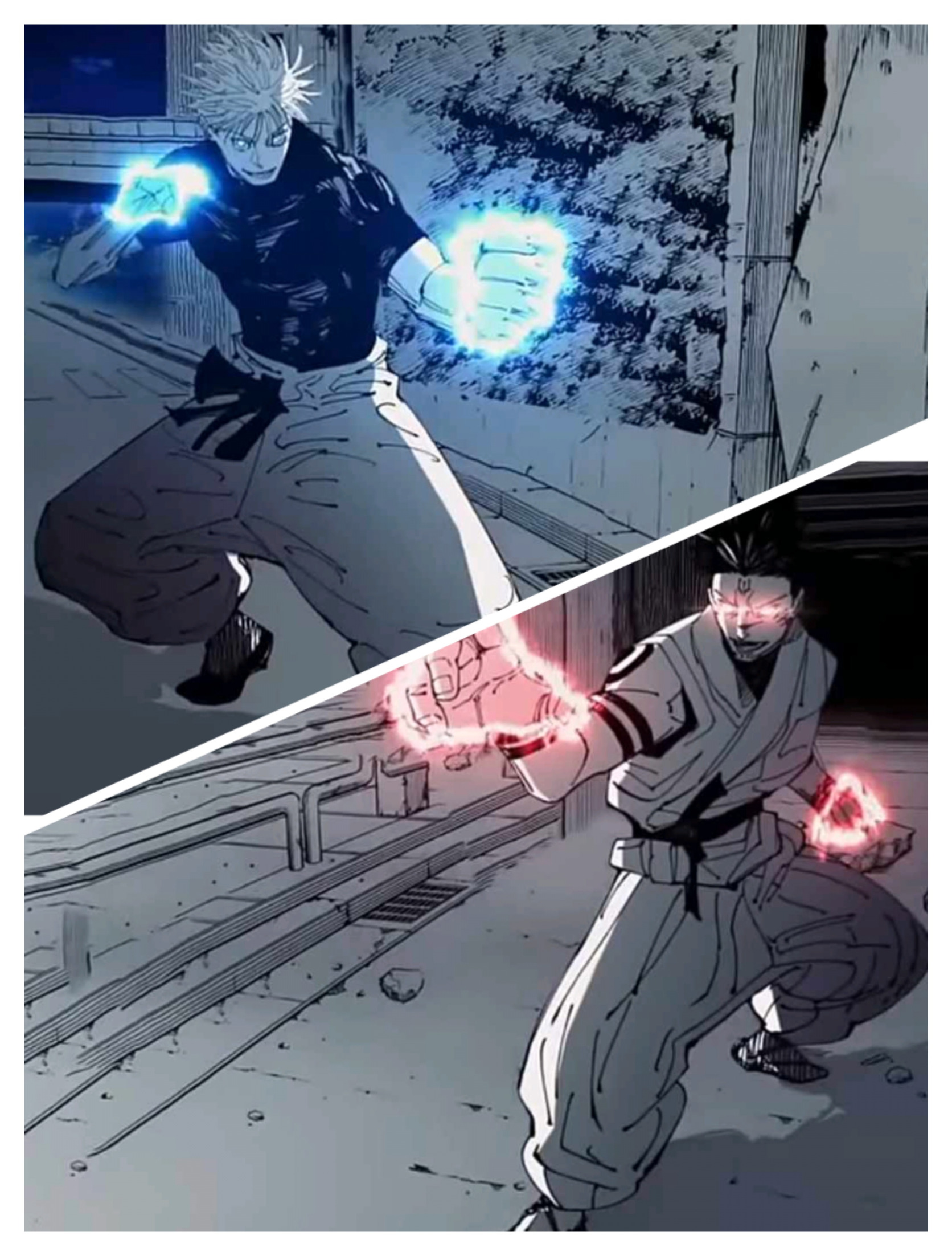 Plantilla de meme gojo vs sukuna meme template