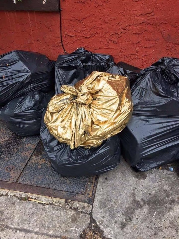 Golden Trash Bag meme template