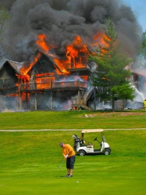 Template meme Golfer fire
