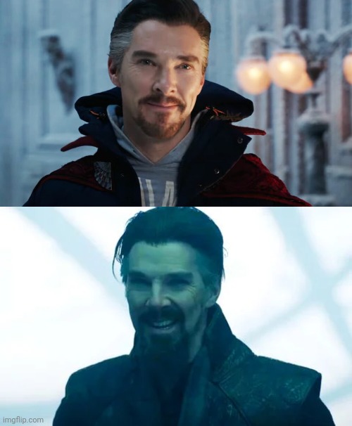 Template meme Good and Bad Doctor Strange