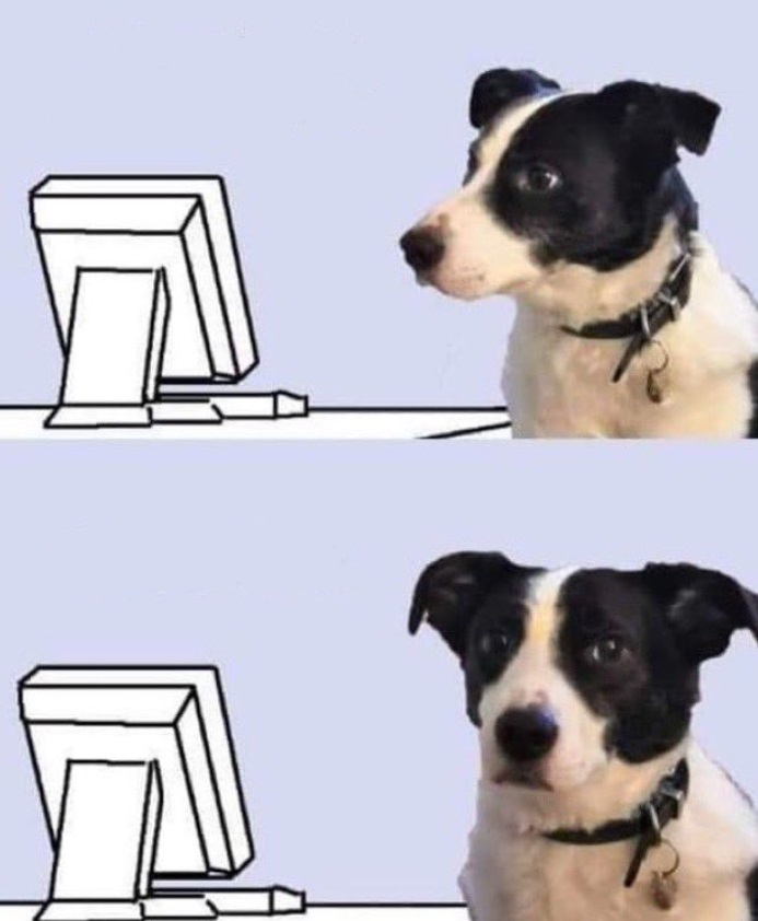 Plantilla de meme good lord dog