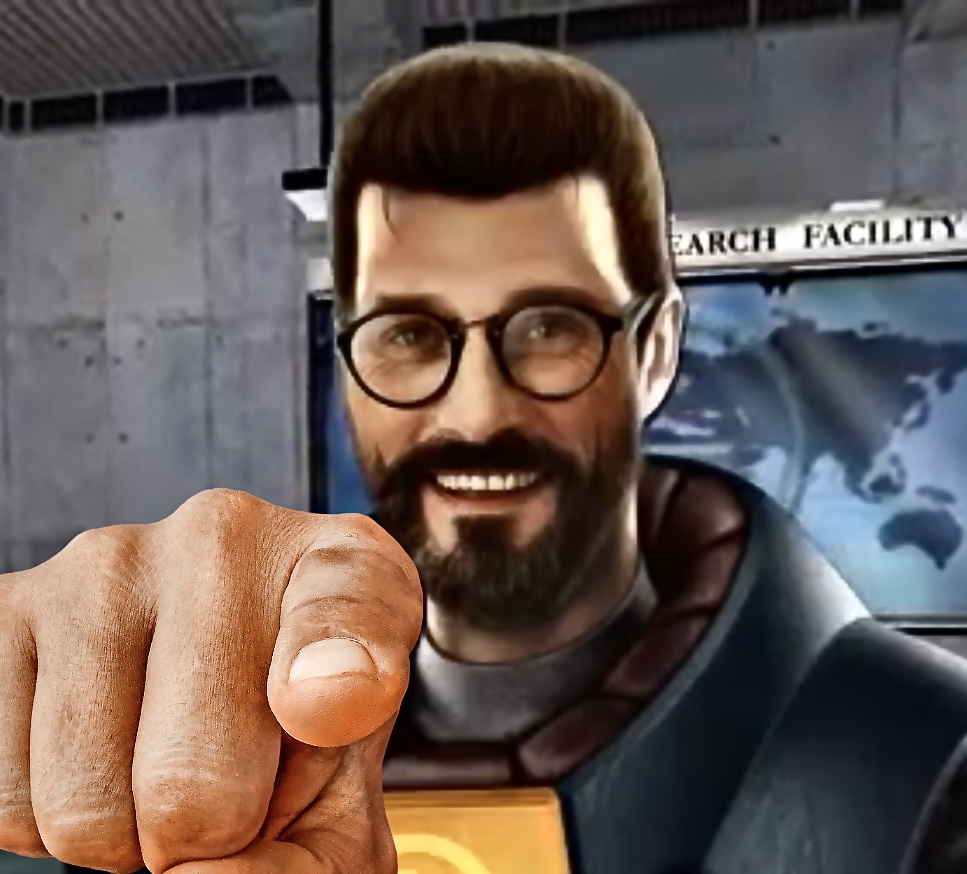 Plantilla de meme Gordon Freeman pointing