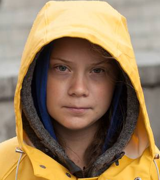 Greta  raincoat meme template