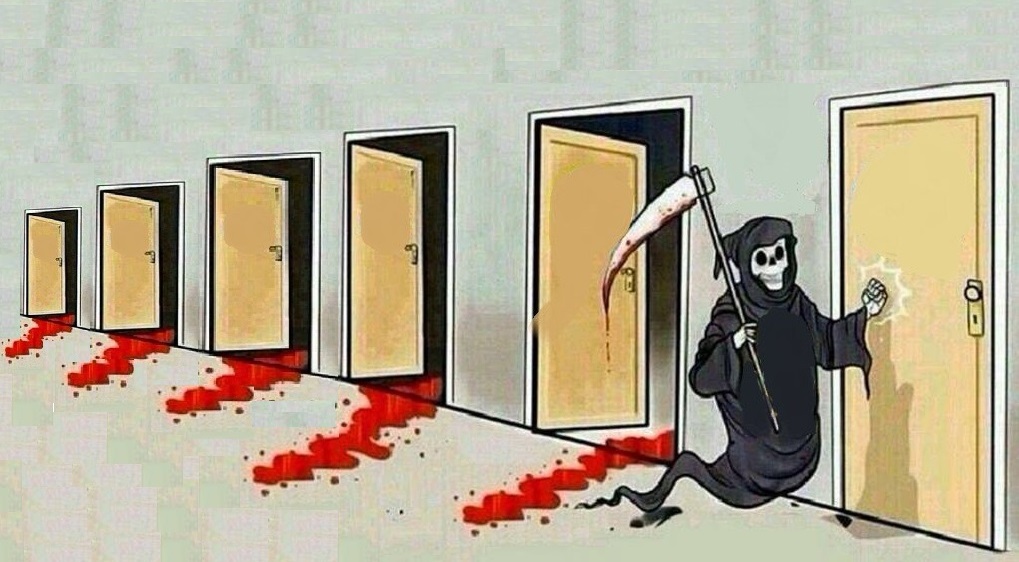Plantilla de meme Grim Reaper Knocking Door