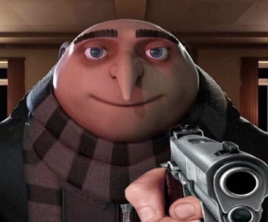 Plantilla de meme Gru Gun