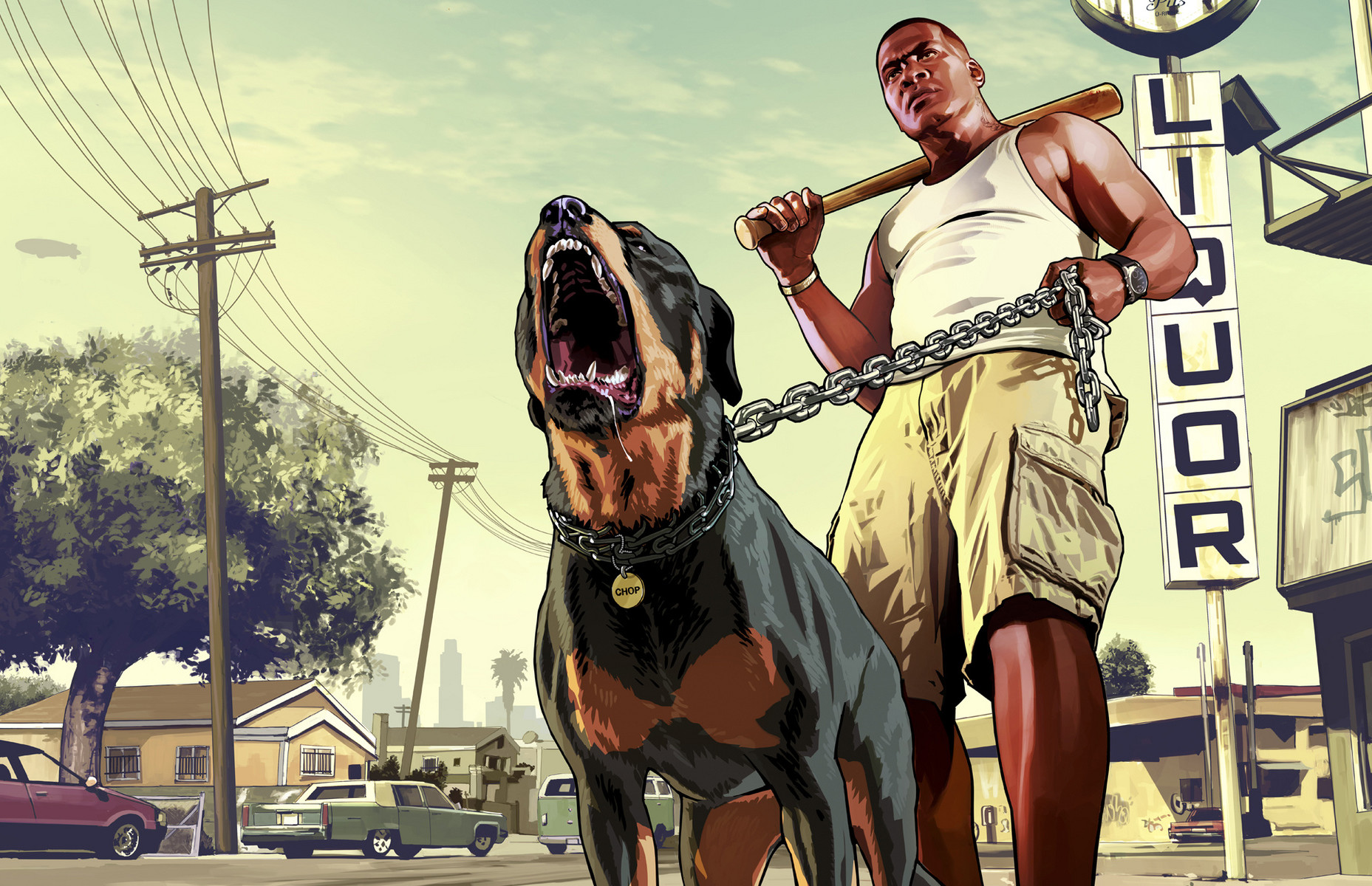 Template meme GTA 5 Franklin and his dog Chop
