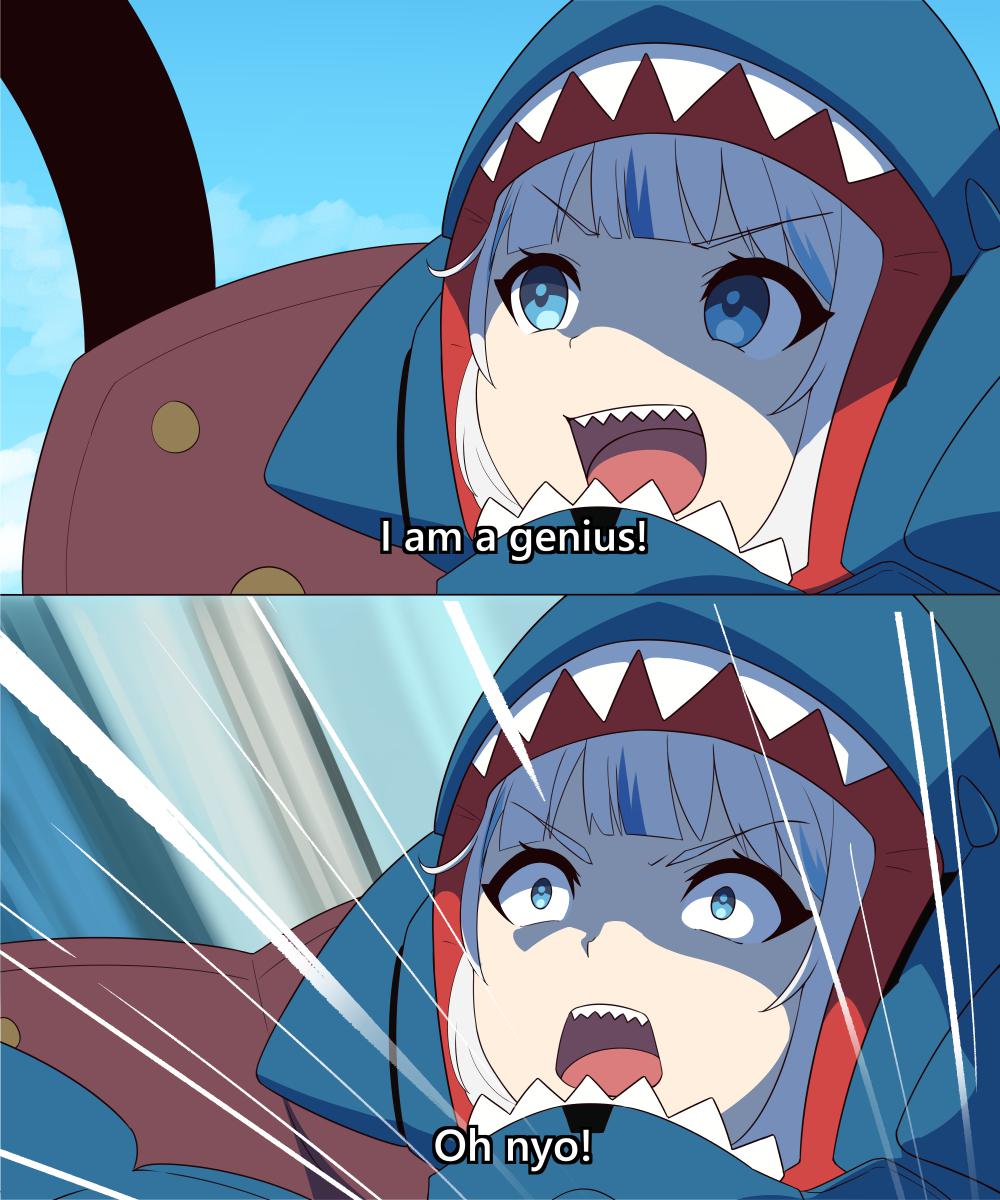 Template meme Gura is a genius, Oh Nyo!