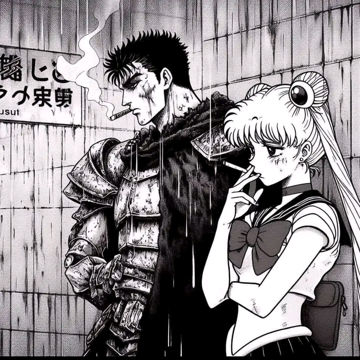 Plantilla de meme Guts Usagi smoking