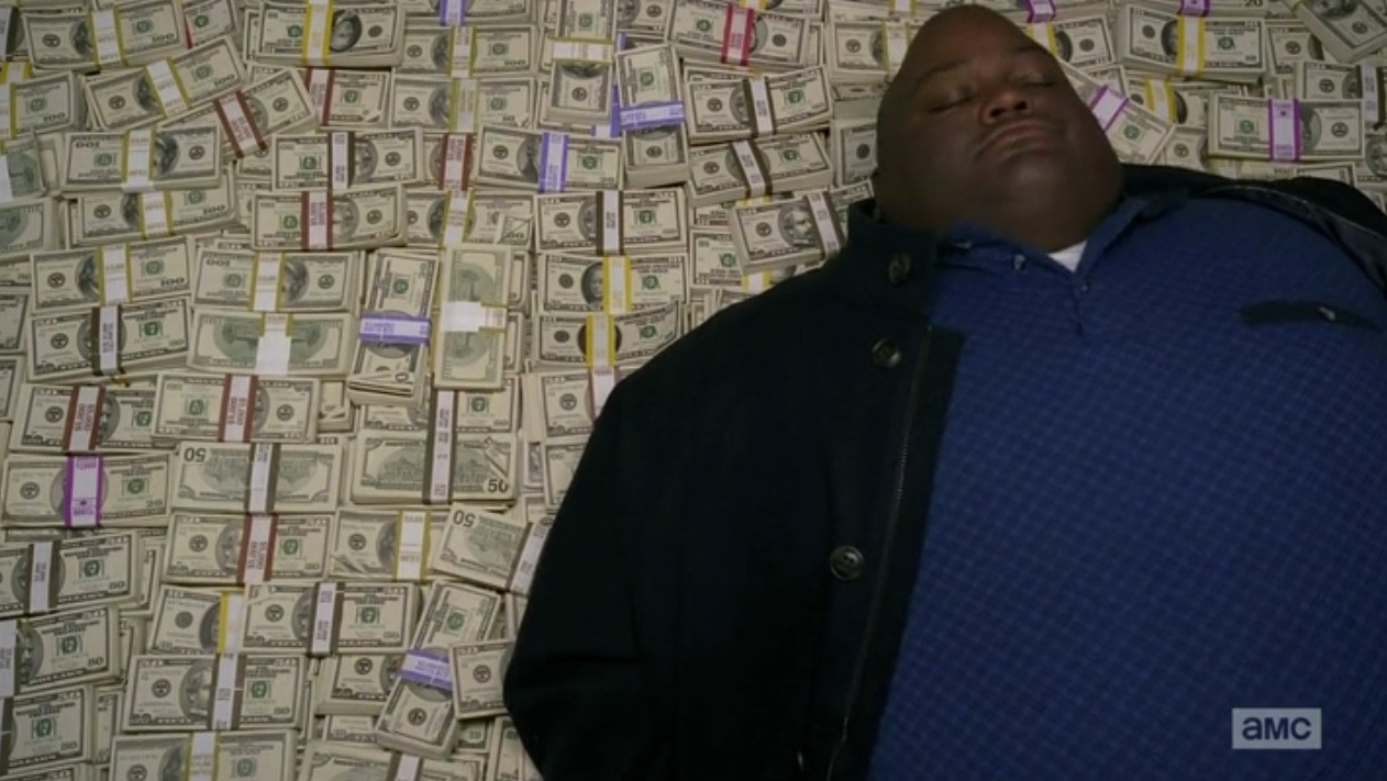 Template meme guy sleeping on pile of money