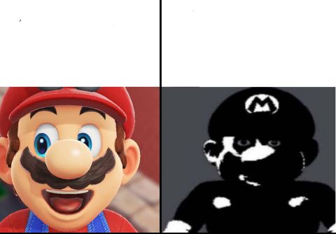 Plantilla de meme Happy mario Vs Dark Mario