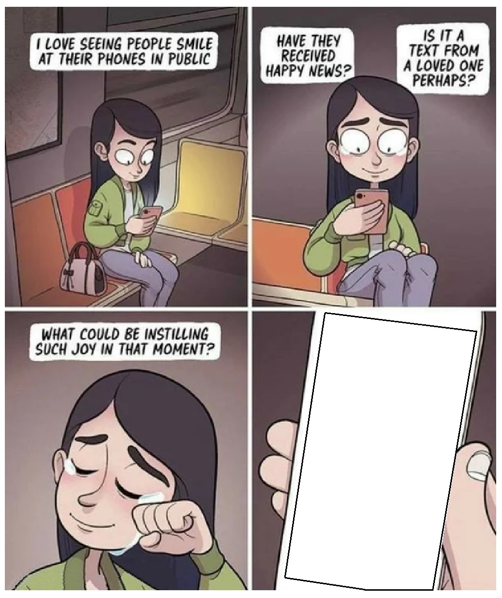 Plantilla de meme Happy Phone Text