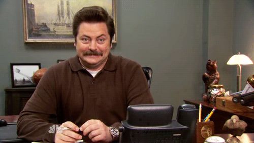 Plantilla de meme Happy Ron Swanson