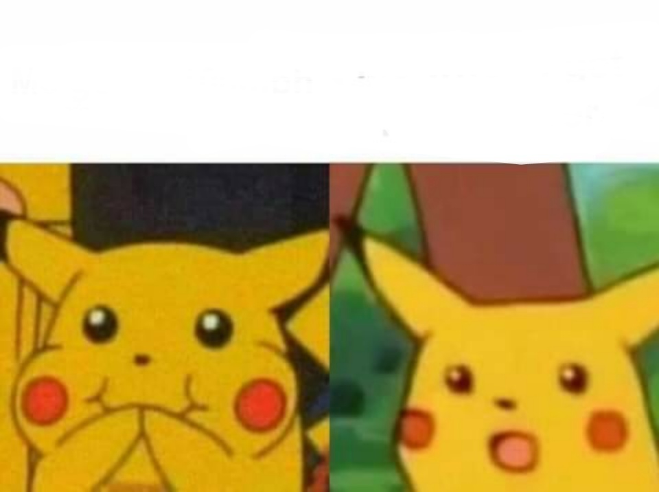 Plantilla de meme Happy then surprised Pikachu