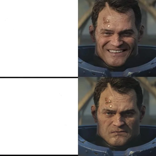 Plantilla de meme Happy to grumpy Titus